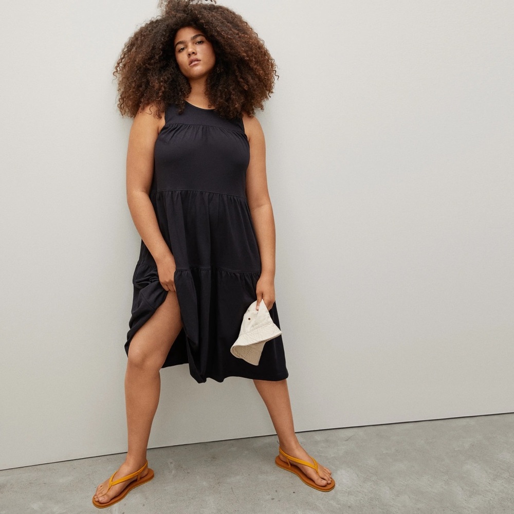 Everlane Weekend Tiered Dress in Black XS